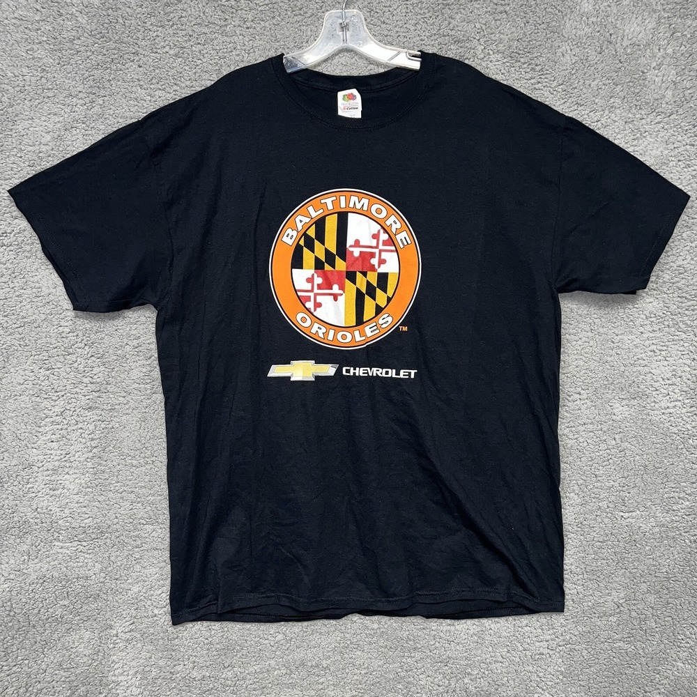 Baltimore Orioles Chevy T Shirt Men's XL Maryland Crest Flag Chevrolet Tee SGA